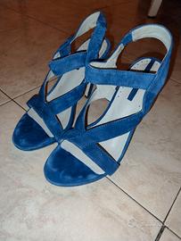 Sandali con tacco blu on sale elettrico