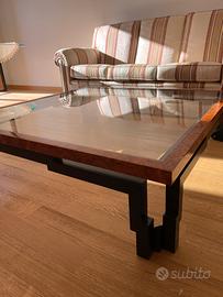 Tavolo da salotto con piano in vetro 120x120