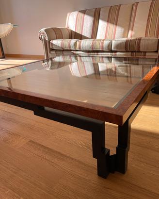 Tavolo da salotto con piano in vetro 120x120