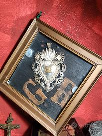voto sacro cuore in argento fine 800
