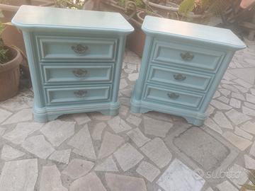 coppia comodini shabby chic 