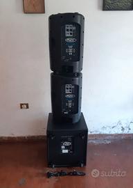 Casse audio e subwoofer attivo impianto dj karaoke