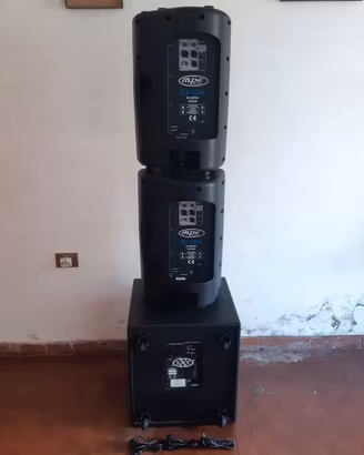 Casse audio e subwoofer attivo impianto dj karaoke