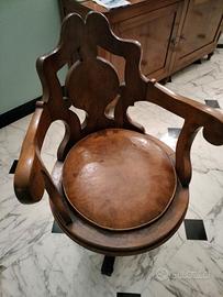 Poltrona noce cuscino in pelle da barbiere