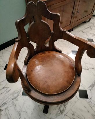 Poltrona noce cuscino in pelle da barbiere