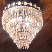 Lampadario veneziano con prismi in vetro