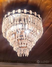 Lampadario veneziano con prismi in vetro