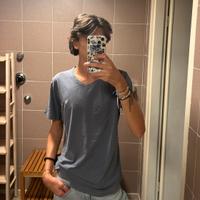 T shirt abercrombie azzurra taglia M