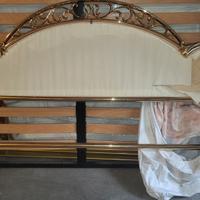 Letto in ottone bagno oro + rete+ materasso
