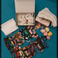 PUNTOCROCE LOTTO MATASSINE + RIVISTE + TELA