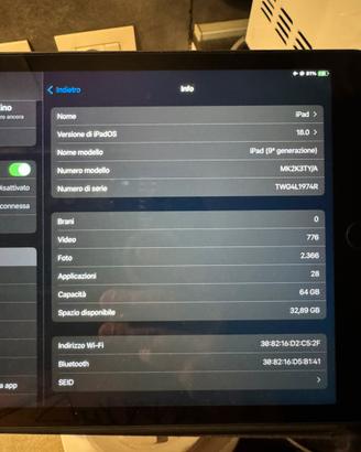 Ipad 9 gen 64 gb + custodia orginale + pencil