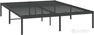 vidaXL Struttura Letto in Metallo Nero 160x200 cm