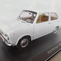 MODELLO AUTO FIAT 850 BERLINA WHITE IN TECA