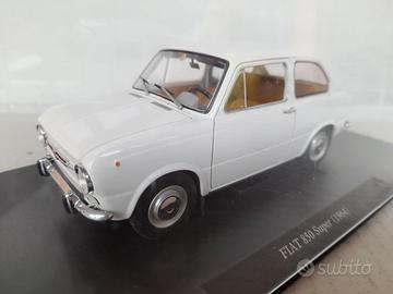 MODELLO AUTO FIAT 850 BERLINA WHITE IN TECA