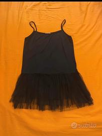 Top raso elasticizzato 3 balze tulle taglia 46