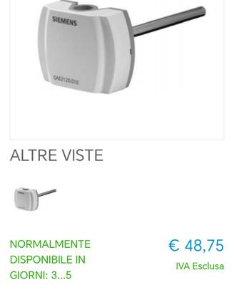sensore di temperatura Siemens clima QAE2120. 010