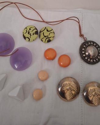 Set di 6 coppie di orecchini vintage anni 70   