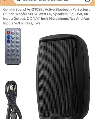 COPPIA casse audio Gemini As2108bt