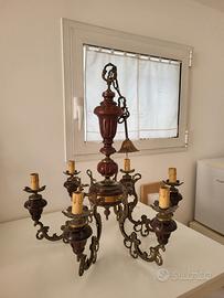 lampadario vintage a 6 luci