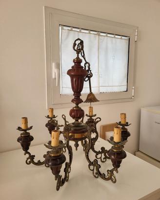 lampadario vintage a 6 luci
