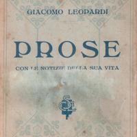 Giacomo Leopardi Prose con notizie della vita 1919
