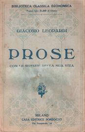 Giacomo Leopardi Prose con notizie della vita 1919