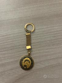 Porta chiavi dorato e nero con cavallo vintage