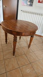tavolo antico rotondo in legno