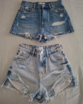 2 shorts denim tg.32 Bershka e Pull&Bear 