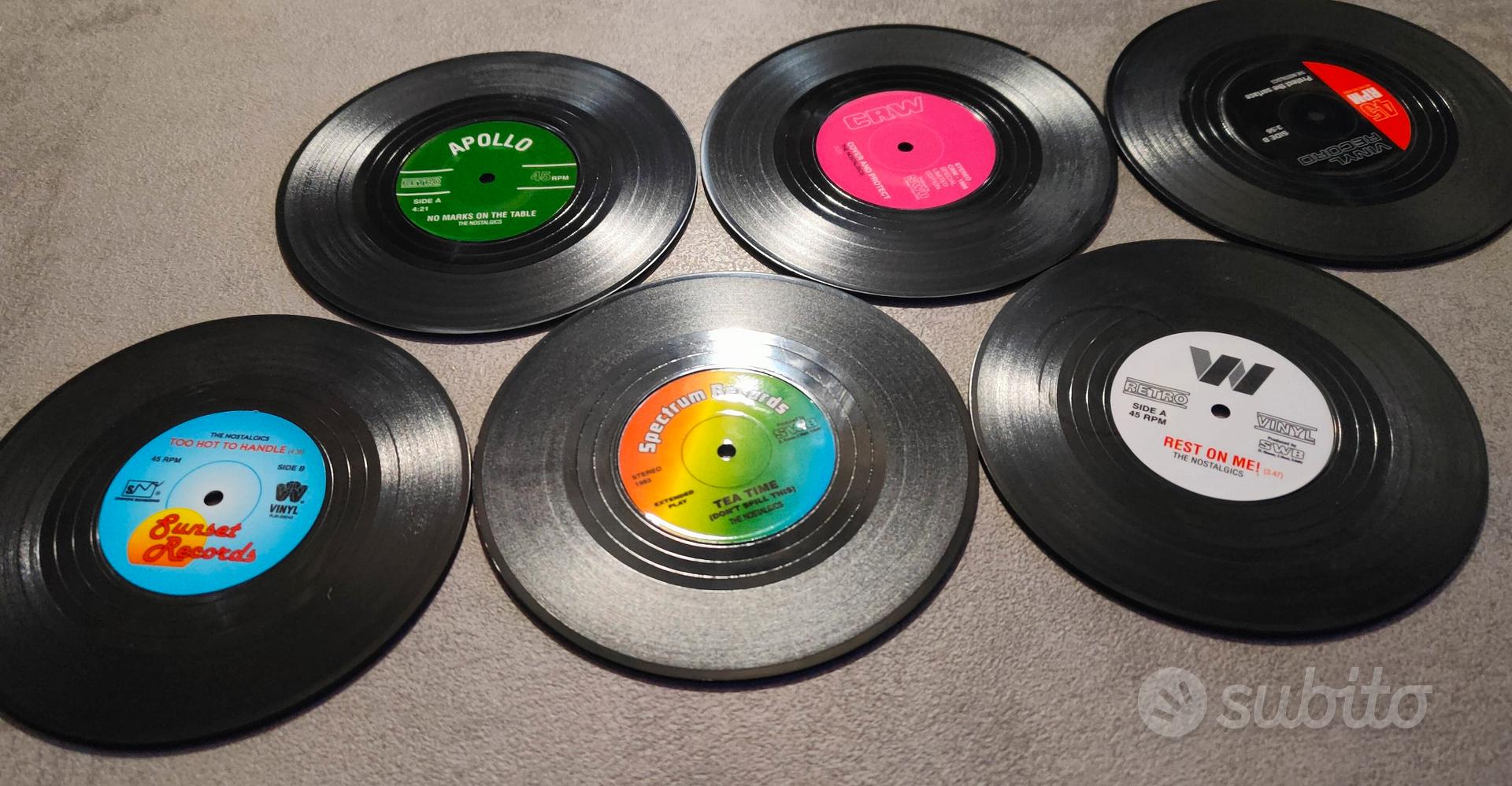 Sottobicchieri Originali A Forma Di Vinile – Set Da 6 Dischi Musicali Retrò – Idea Regalo Per Amanti Della Musica