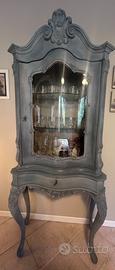 Credenza/vetrinetta in legno massello Rococò