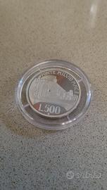 500 LIRE PONTE MILVIO 1991 ARGENTO FS CON COFANETT