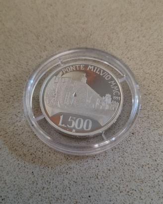 500 LIRE PONTE MILVIO 1991 ARGENTO FS CON COFANETT