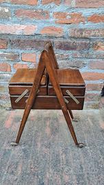 Cestino  accessori cucito in legno anni  50