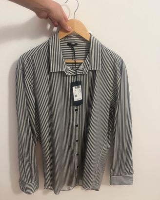 Camicia uomo a righe grigie/nere - Nuova