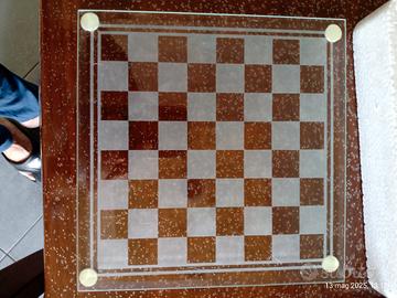  scacchiera & dama in vetro 