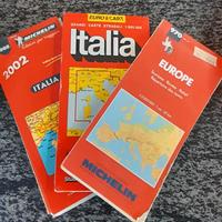 3 Cartine Stradali Italia ed Europa Vintage