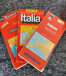 3 Cartine Stradali Italia ed Europa Vintage