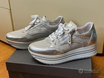 Sneakers NeroGiardini Platform Argento - Tg 36