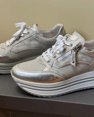 Sneakers NeroGiardini Platform Argento - Tg 36