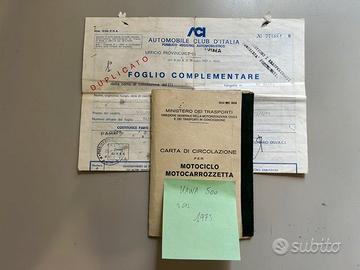 Libretto + foglio complementare Kawasaki 500 1975