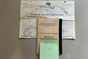 Libretto + foglio complementare Kawasaki 500 1975