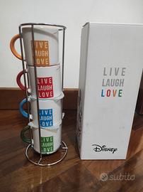 Tazzine caffè Disney live laugh love - Arredamento e Casalinghi In