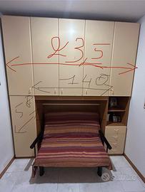 Armadio a ponte color pesca