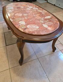 Tavolino da salotto classico in legno con top 