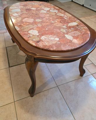 Tavolino da salotto classico in legno con top 