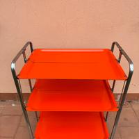 Carrello servizio vintage anni 70/80 arancione
