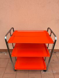 Carrello servizio vintage anni 70/80 arancione