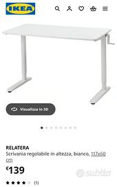 scrivania Ikea regolabile in altezza 