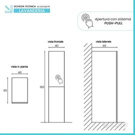 Mobile colonna per bagno lavanderia bianca